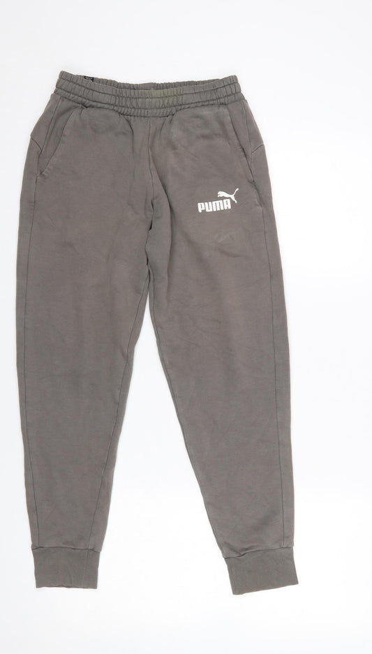 Womens UK Size XS PUMA Regular Fit Jogger Grey Trousers