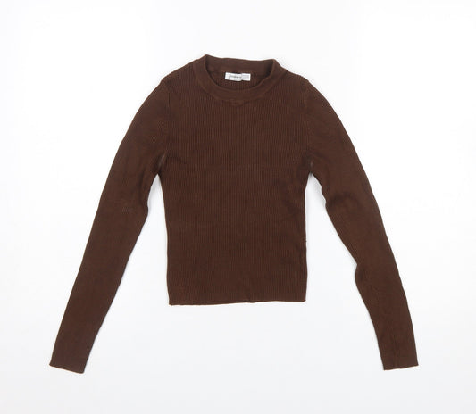 Womens UK Size XS Stradivarius Brown Pullover Jumper