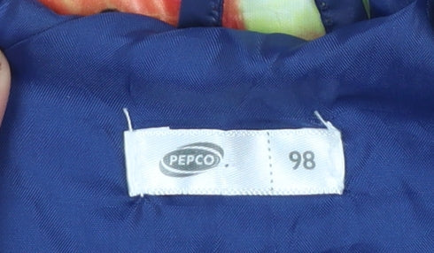 Pepco Girls Multicoloured Floral Puffer Jacket Coat 3-4 Years Polyester