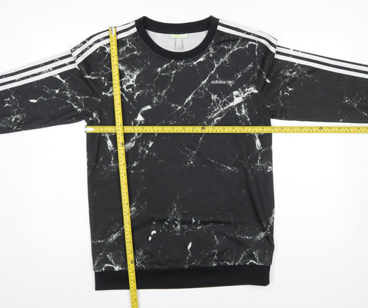 Mens UK Size M adidas Black Pullover Sweatshirt