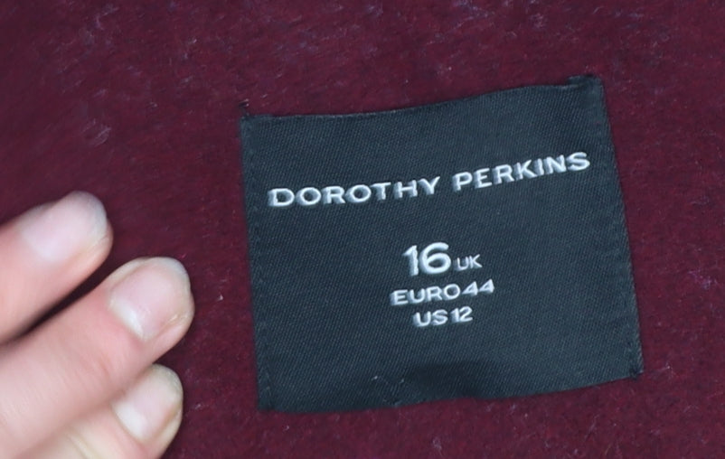 Womens UK Size 16 Dorothy Perkins Red Overcoat