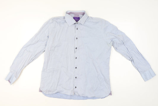 Mens UK Collar Size XL Marco Capelli Smart Blue Dress Shirt