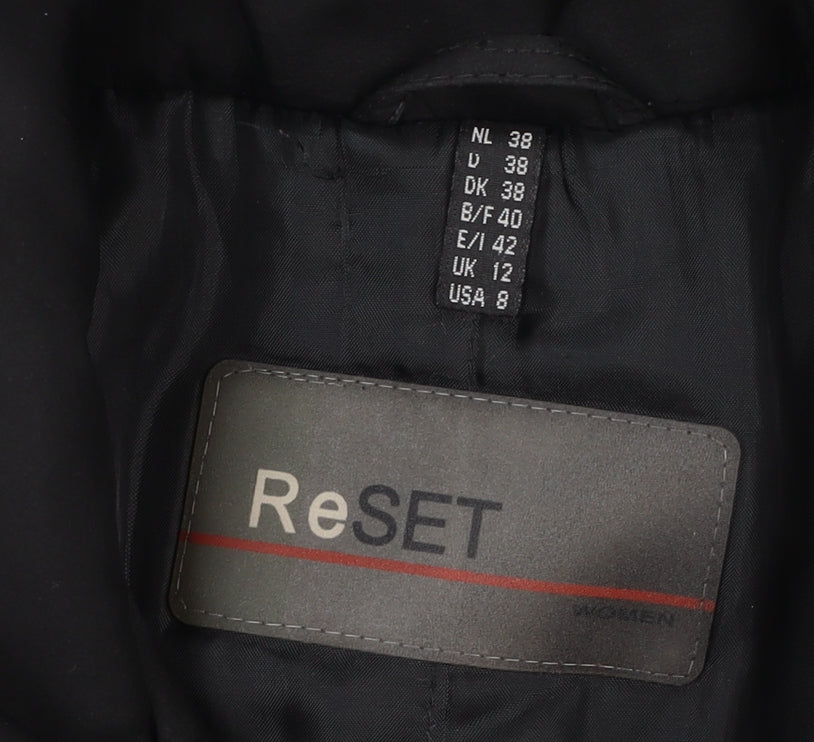 Womens UK Size 12 ReSET Black Rain Coat