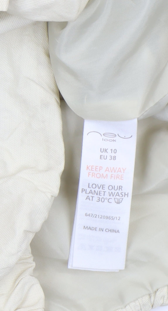 Womens UK Size 10 New Look Beige Parka Coat