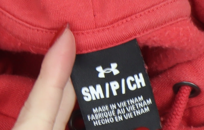 Boys UK Size S Under armour Red Pullover Hoodie