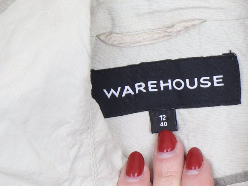 Womens UK Size 12 Warehouse Beige Trench Coat