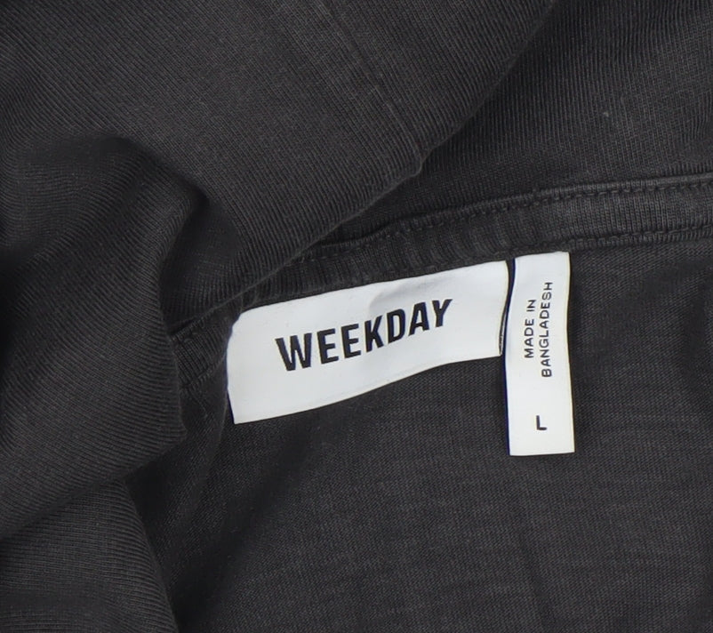 Womens UK Size L Weekday Black Pullover Hoodie