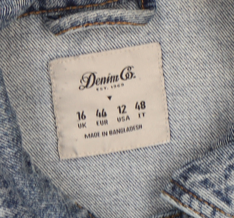 Womens UK Size 16 Denim Co. Blue Basic Jacket
