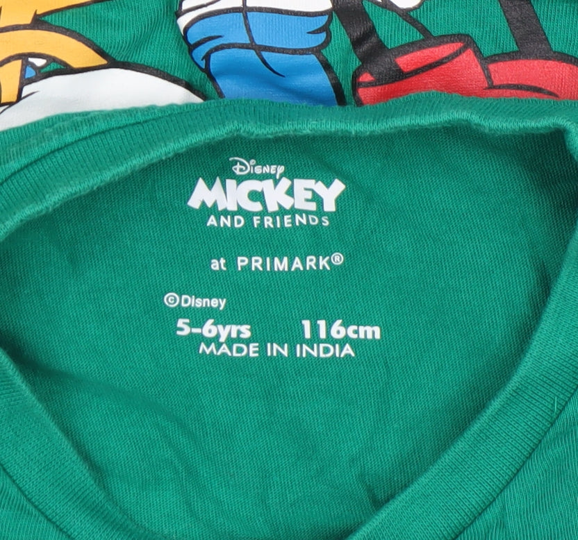 Boys UK Size 5-6 Years Primark Green Basic T-Shirt