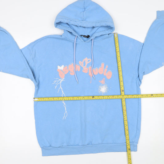Womens UK Size S Boohoo Blue Pullover Hoodie