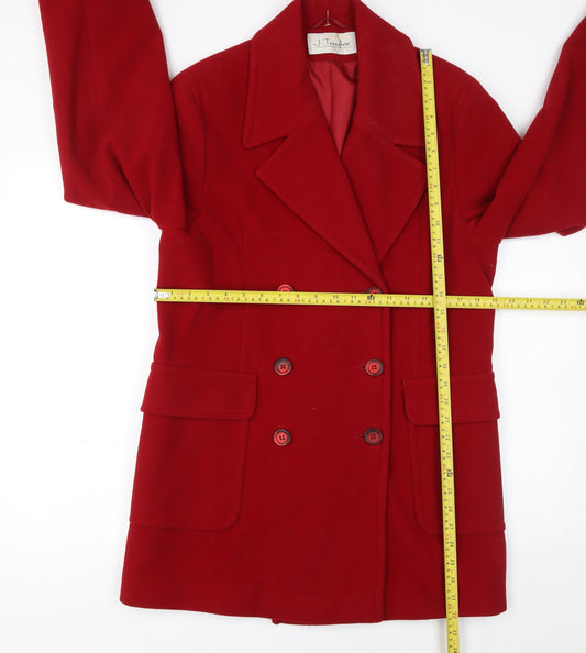 Womens UK Size M J. Taylor Red Pea Coat