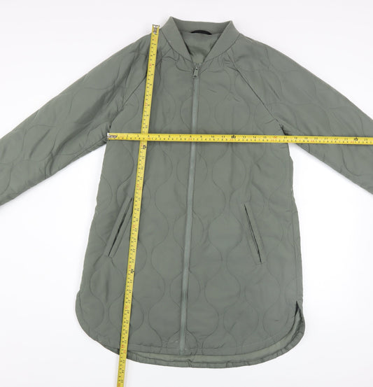 Womens UK Size XS Dunnes Stores Green Quilted Coat
