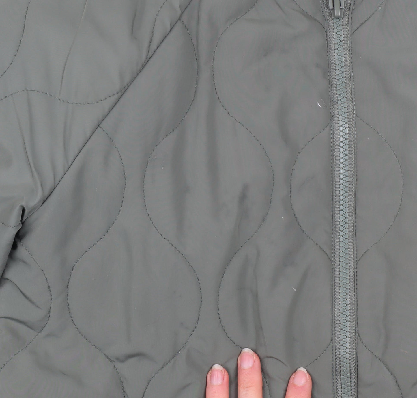 Womens UK Size XS Dunnes Stores Green Quilted Coat