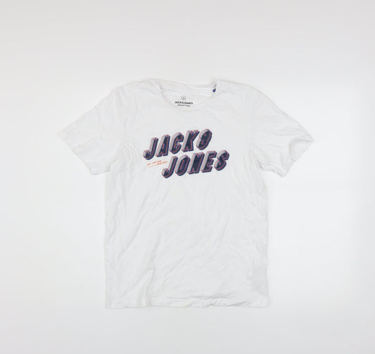 Boys UK Size 14 Years JACK & JONES White Basic T-Shirt