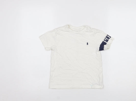Boys UK Size 4 Years Ralph Lauren White Basic T-Shirt