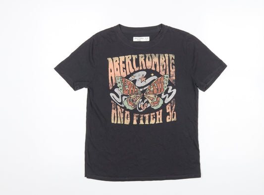 Boys UK Size 9-10 Years abercrombie kids Black Basic T-Shirt
