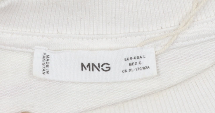 Womens UK Size L MNG Ivory Pullover Sweatshirt