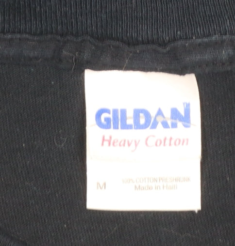 Mens UK Size M Gildan Black T-Shirt