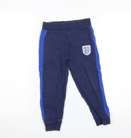 Boys UK Size 6-7 Years England Regular Fit Jogger Blue Trousers