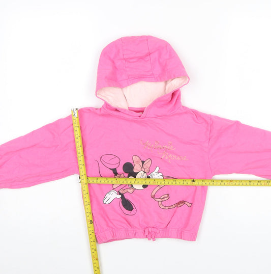 Girls UK Size 5-6 Years Disney Pink Pullover Hoodie