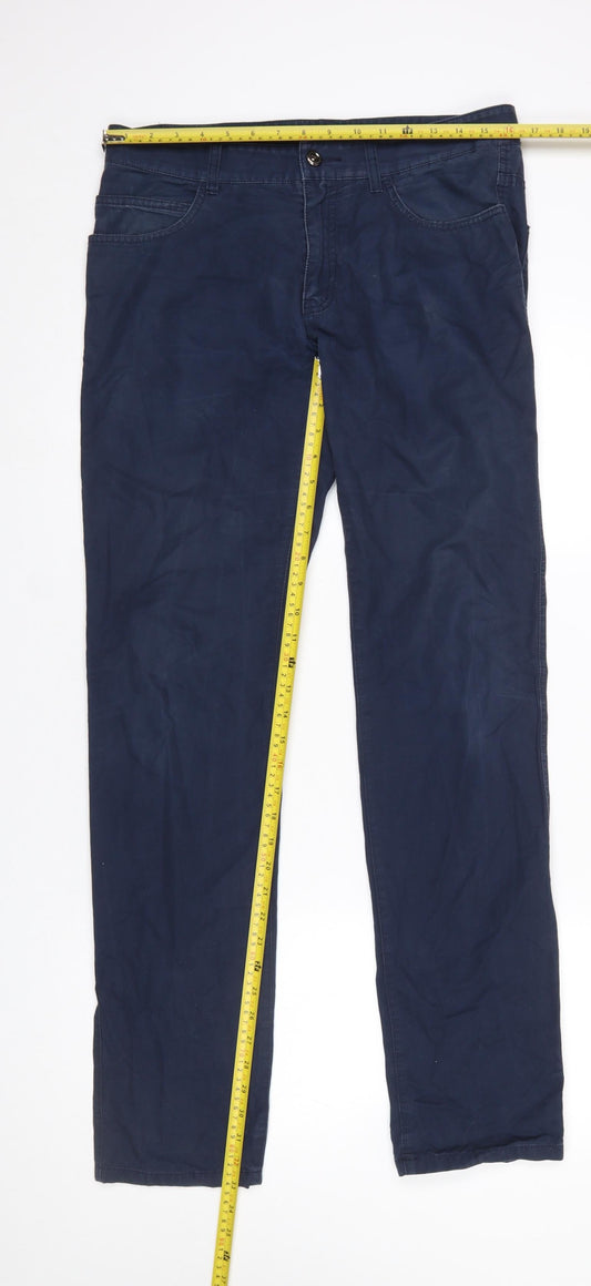 Mens UK Size M Esprit Regular Fit Chino Blue Trousers