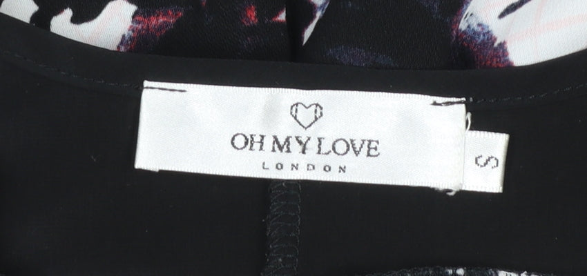 Womens UK Size S Oh My Love London One-Piece Black Playsuit