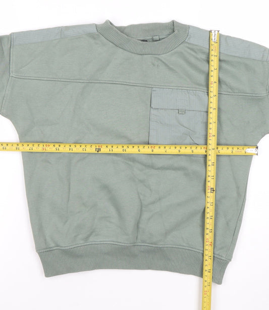 Next Boys Green Pullover Sweatshirt 7 Years Cotton Blend Casual Top