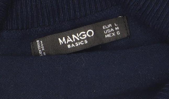 Womens UK Size L Mango Blue Cardigan Jumper