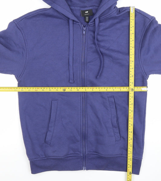 Mens UK Size XS H&M Blue Full Zip Hoodie