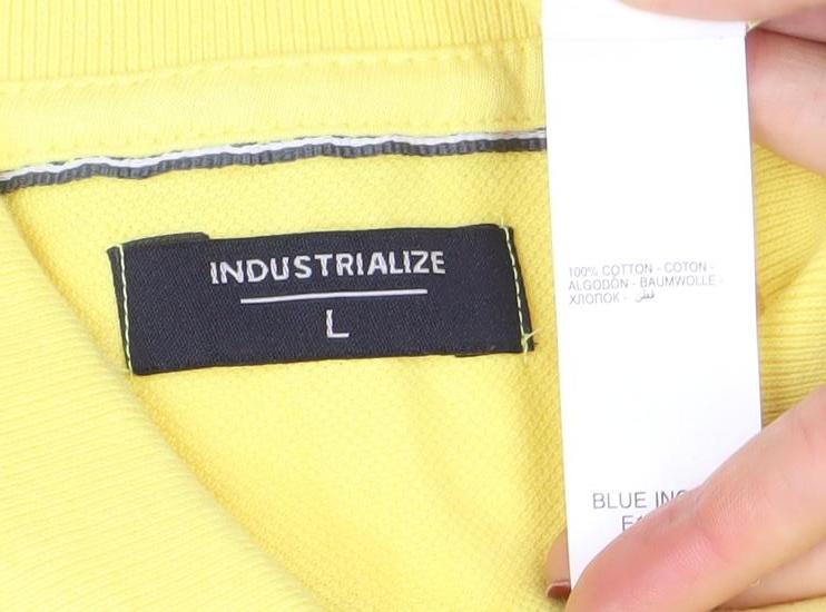 Mens UK Size L Industrialize Cotton Polo Shirt