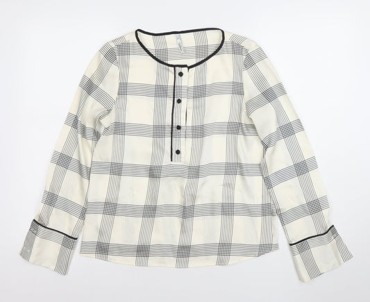Womens UK Size XS Mango White Basic Blouse
