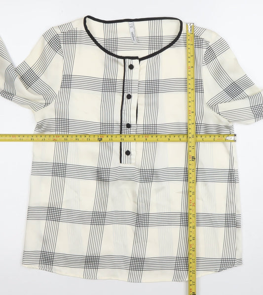 Womens UK Size XS Mango White Basic Blouse
