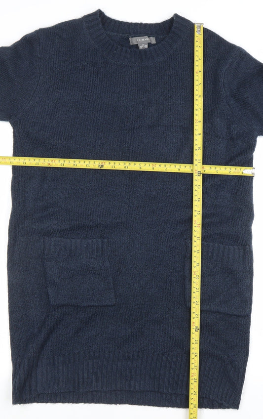 Womens UK Size XS Primark Blue Tunic Jumper