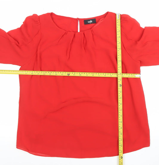 Womens UK Size 14 Wallis Red Tunic Blouse