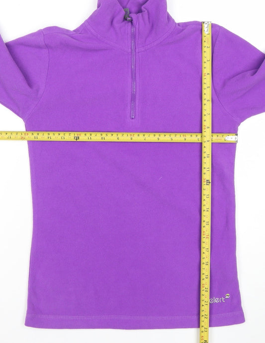 Gelert Girls Purple Fleece 1/4 Zip Sweatshirt 13-14 Years Outdoor Layer