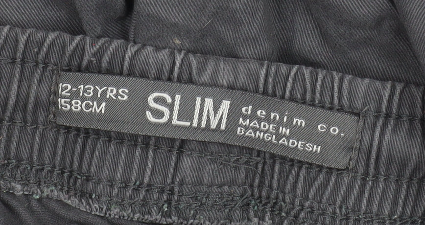 Boys UK Size 12-13 Years denim co. Slim Fit Jogger Black Trousers