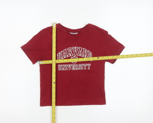Girls UK Size 11-12 Years Harvard Red Basic T-Shirt