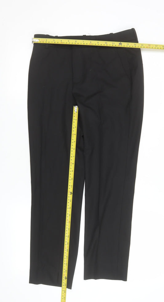 Womens UK Size XS Zara Slim Fit Dress Pants Black Trousers