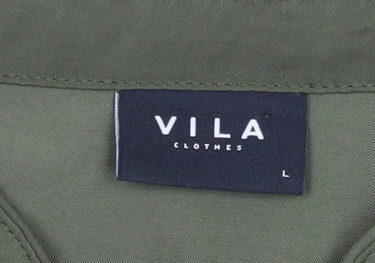 Womens UK Size L VILA Green Basic Blouse