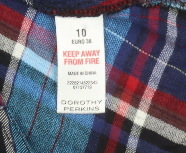 Womens UK Size 10 Dorothy Perkins Multicoloured Basic Button-Up