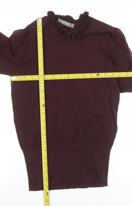 Womens UK Size S Oasis Brown Basic Blouse