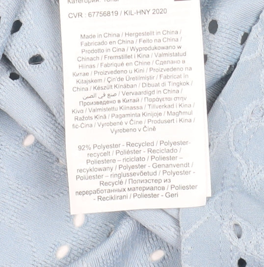 Womens UK Size XL VILA Blue Tunic Blouse