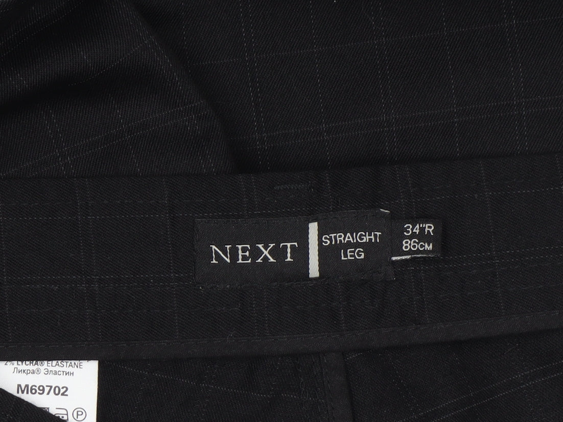 Mens UK Size L NEXT Regular Fit Business Formal Workwear Black Trousers