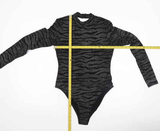 Womens UK Size M H&M Divided One-Piece Black Bodysuit