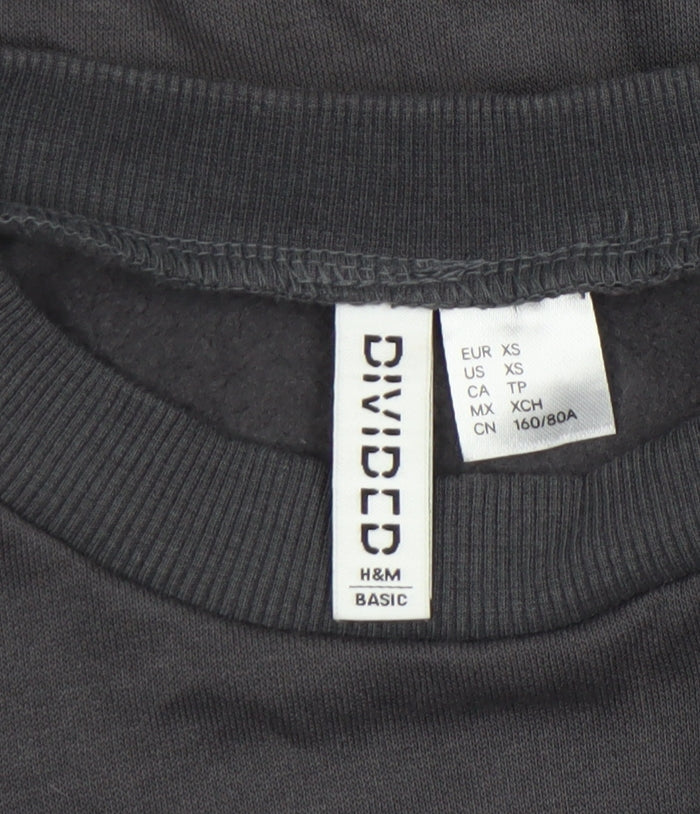 Womens UK Size XS H&M Black Pullover Sweatshirt