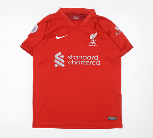 Additional front view of Nike boys’ red liverpool fc dri-fit football jersey t-shirt, size 176