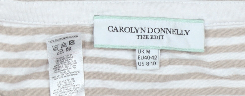 Womens UK Size M Carolyn Donnelly The Edit Beige Basic T-Shirt