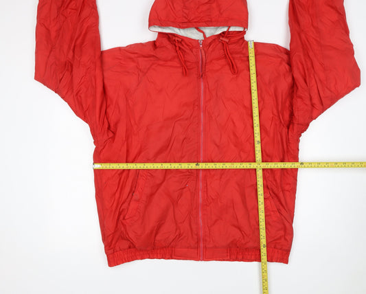 Mens UK Size XL Colorado Textile Red Windbreaker Coat