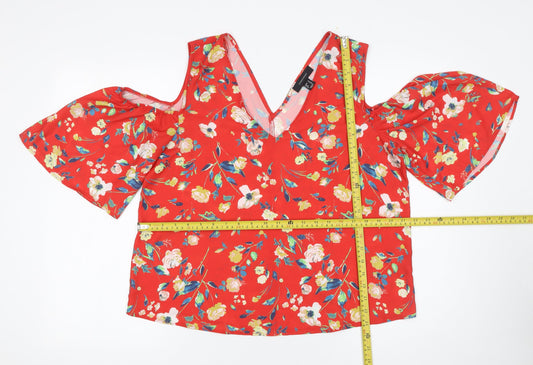 Womens UK Size 14 Atmosphere Red Tunic Blouse