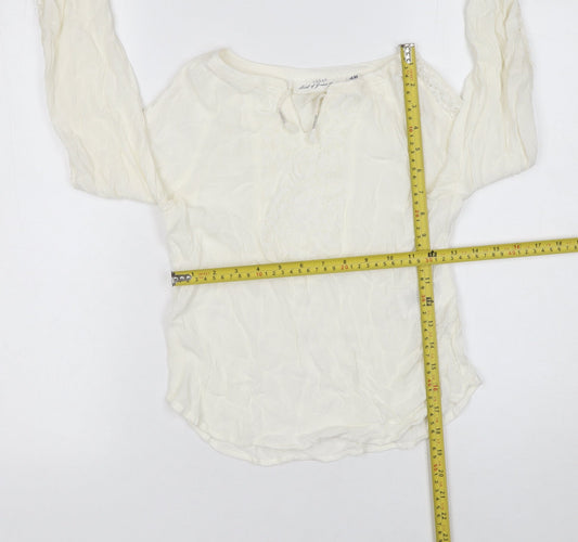 Girls UK Size 9-10 Years H&M Ivory Tunic Blouse